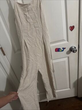 T.J.Maxx Cream Pinstripe Wide-Leg Men’s Pants
